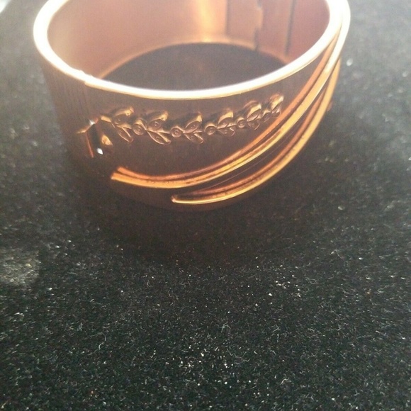 VINTAGE RENOIR COPPER HINGED BRACELET RARE FLORAL - Picture 3 of 4
